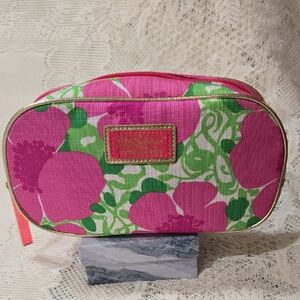 Lilly Pulitzer For Estee Lauder Makeup Bag Pink and Green Floral Bag